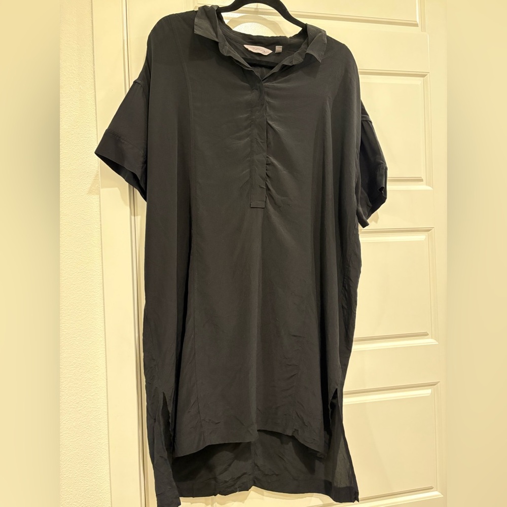100% Silk Athleta Collared Tshirt Dress Size L